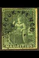 1858 4d Green Imperf, SG 26, 4 Margins (close At Left), Used For More Images, Please Visit Http://www.sandafayre.com/ite - Mauritius (...-1967)