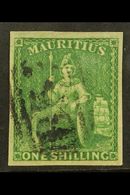 1859 1s Yellow Green, SG 35, Very Fine Used With Good Margins All Round And Neat Central B53 Cancel. For More Images, Pl - Mauritius (...-1967)