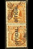 OFFICIALS 1910 - 16 3d Chestnut, Vertical Pair Of Perf 14x14½ And Perf 14x13½, SG O74ab, Very Fine Used. Rare Pair, RPS  - Sonstige & Ohne Zuordnung