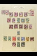 1900-1912 USED COLLECTION On Leaves, Inc 1900 1d On Piece Tied By Violet Oval "Lokoja Post Office" Postmark, 1902 Set, 1 - Nigeria (...-1960)