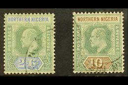 1902 2s6d Green And Ultramarine Plus 10s Green And Brown, SG 17/18, Fine Used. (2 Stamps) For More Images, Please Visit  - Nigeria (...-1960)