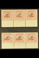 1916-31 IMPRINT STRIPS 2s6d Maroon & Pale Pink, SG 103 (Harrison Printed) & 2s6d Maroon & Bright Pink, SG 130a (Ash Prin - Papua-Neuguinea