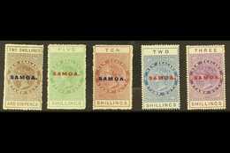 1914-24 POSTAL FISCAL MINT GROUP Presented On A Stock Card That Includes 2s6d Grey Brown (SG 123), 5s Green (SG 124), 10 - Samoa