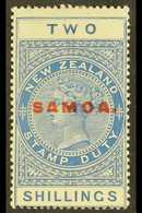 1925-28 2s Blue "Postal Fiscal" Overprinted "SAMOA" In Red, SG 165, Fine Mint For More Images, Please Visit Http://www.s - Samoa (Staat)