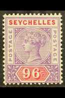 1890-92 96c Mauve & Carmine, SG 8, Very Fine Mint For More Images, Please Visit Http://www.sandafayre.com/itemdetails.as - Seychelles (...-1976)
