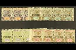1893 New Values 3c. To 45c.set, Each In A Horizontal Strip Of Four, Overprinted "SPECIMEN", SG 22/25s, Superb Never Hing - Seychelles (...-1976)