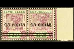1902 45c On 2r.25 Bright Mauve And Green, SG 45, Never Hinged Mint Right Marginal Pair. For More Images, Please Visit Ht - Seychelles (...-1976)