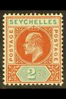 1903 2c. Chestnut And Green, SG 46, With "slotted Frame" Variety, Fine Mint, As Scarce As The Dented Frames. For More Im - Seychelles (...-1976)