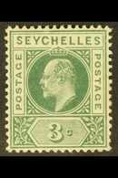 1903 3c Dull Green, Dented Frame, SG 47a, Fine Mint. For More Images, Please Visit Http://www.sandafayre.com/itemdetails - Seychellen (...-1976)