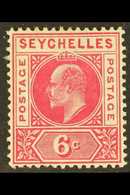 1906 6c. Carmine, SG 62, With "slotted Frame" Variety, Fine Mint, As Scarce As The Dented Frames. For More Images, Pleas - Seychelles (...-1976)