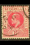 1906 6c. Carmine, SG 62, With "slotted Frame" Variety, Fine Cds Used, As Scarce As The Dented Frames. For More Images, P - Seychelles (...-1976)