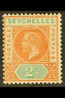1912-16 2c. Chestnut And Green, Split "A", SG 71a, Fine Mint. For More Images, Please Visit Http://www.sandafayre.com/it - Seychellen (...-1976)