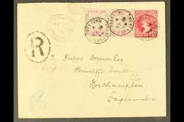 1899 (May) 1d Stationery Envelope Registered To England, Bearing Additional 1d Pair, Tied Freetown Cds's, Oval Registere - Sierra Leone (...-1960)