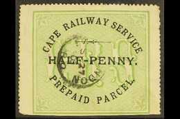 CAPE CAPE RAILWAY SERVICE 1882 ½d Black & Green Local Railway Stamp, Used, Small Corner Crease, Scarce. For More Images, - Ohne Zuordnung