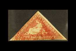 CAPE OF GOOD HOPE 1855-63 1d Rose Triangular, SG 5a, Used With BRIGHT RED Triangular Cancellation, Particularly Rare On  - Non Classificati