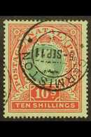 NATAL 1908-09 10s Green And Red On Green, SG 170, Very Fine Used With Neat "GERMISTON" Cds Cancel. For More Images, Plea - Non Classificati