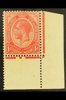 1913-24 1d Rose-red, Plate 2 Corner Marginal Example With Two Cuts In Jubilee Line, SG 3, Never Hinged Mint, Few Split P - Ohne Zuordnung