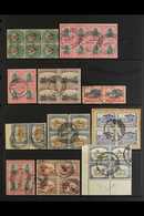 1928-52 POSTMARKS & USED BLOCKS Nice Accumulation Of Blocks With Clear C.d.s. Postmarks, We See 1926-7 ½d Block Of 6 Wit - Non Classificati