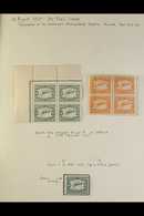 1929 AIR MAIL ISSUE Collection With 4d And 1s, SG 40/41, Fine Mint Blocks Of Four, 4d Single With Marginal Ink Smudge, F - Non Classificati