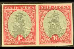 1933-38 1d Grey & Carmine Ship, IMPERFORATE PAIR (wmk Inverted), SG 56a, Never Hinged Mint. Very Fine. For More Images,  - Ohne Zuordnung