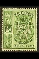 1942-49 ½d Yellow-green "A" OF "CA" MISSING FROM WATERMARK Variety, SG 74a, Superb Mint, Very Fresh, Attractive & Very S - Tonga (...-1970)