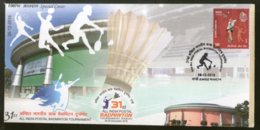 India 2016 All India Postal Badminton Tournament Stadium Sport Sp. Cover # 18451 - Badminton