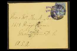 1899 COVER TO USA 1887-92 2½d Purple/blue "Jubilee" Tied By "Broughty Ferry" Cds And Several Unknown Violet "JAN 24 PAID - Altri & Non Classificati