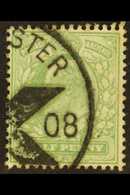 1902 ½d Yellow- Green Cancelled By MANCHESTER CHRISTMAS "X" 1908 Postmark. Scarce. For More Images, Please Visit Http:// - Non Classificati