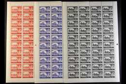 1963 Castles Set, SG 595a/598a, In Complete Sheets Of Forty, Plate Numbers 2s.6d 5A, 5s 3A, 10s 2 And £1 1A. (4 Sheets)  - Other & Unclassified