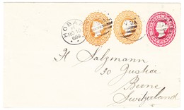 1899 Ganzsache Mit 3 Eindrucken Aus Hobart Nach Bern - Storia Postale