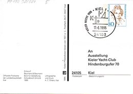 (BPGS) BRD Privatganzsachen-Postkarte  "Kieler Woche 17.-25.JUNI 1995" SSt 17.6.1995 KIEL 1 - Cartoline Private - Usati