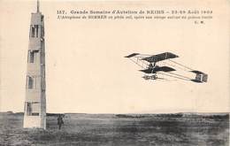 51-REIMS- GD SEMAINE DE L'AVIATION A REIMS, 22 29 AOUT 1909 , L'AEROPLANE DE SOMMER EN PLEIN VOL - Reims
