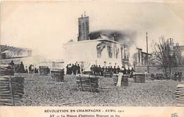 51-AY-EN-CHAMPAGNE- AVRIL 1911, LA MAISON  D'HABITAION BISSINGER EN FEU - Ay En Champagne