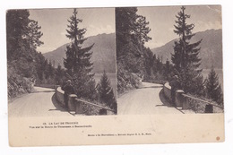 CPA Stéréoscopique « Le Lac De Thoune » (Suisse), Route Unterseen-Beatenbuch, N°19. Stéréo Le Merveilleux, E.L.D., Paris - Thun