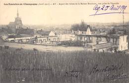 51-AY-EN-CHAMPAGNE- AVRIL 1911,ASPECT DES RUINES DE LA MAISON BISSINGER VUE PRISE DU VIGNOBLE - Ay En Champagne