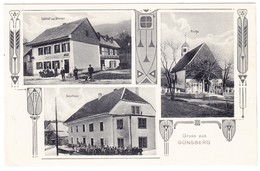 Um 1905 Gruss Aus Günsberg Mit Gasthof Zum Sternen Schulhaus Und Kirche Ungelaufen, Minime Bugspur Unten Links - Other & Unclassified
