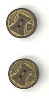 Lot 2 Boutons Tour, épée, Bouclier, Militaire ?, 21 Mms - Boutons