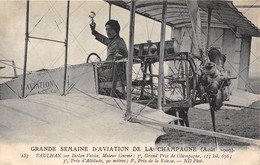 51-REIMS-GD SEMAINE D'AVIATION, PAULHAN SUR BIPLAN VOISIN - AOUT 1909 - Reims