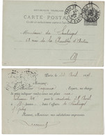 ENTIER POSTAL Avec REPIQUAGE " LEQUEUX / PARIS " Sur CARTE POSTALE SAGE 10c CAD PARIS DANTON 1899 - Bijgewerkte Postkaarten  (voor 1995)