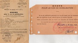VP12.825 - MILITARIA - RENNES X VERSAILLES 1956 / 63 - 2 Ordre De Mobilisation - Soldat J.C HIREL Né à MOUTIERS - Dokumente
