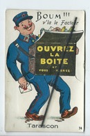 Delcampe - Carte à Système Abîmée - Tarascon - Boum !!! V'là Le Facteur -  -dépliant 10 Vues - Tarascon