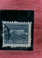 CUBA 1957 POSTAL TAX STAMPS TASSE TAXE COMMUNICATIONS BUILDING PALACIO DE COMUNICACIONES CENT. 1c USATO USED OBLITERE' - Postage Due