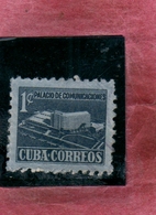 CUBA 1957 POSTAL TAX STAMPS TASSE TAXE COMMUNICATIONS BUILDING PALACIO DE COMUNICACIONES CENT. 1c MNH - Segnatasse