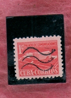 CUBA 1957 POSTAL TAX STAMPS TASSE TAXE COMMUNICATIONS BUILDING PALACIO DE COMUNICACIONES CENT. 1c USATO USED OBLITERE' - Impuestos