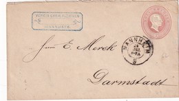 BADE  ENTIER POSTAL LETTRE DE MANNHEIM - Andere & Zonder Classificatie