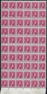 1918 G.D. Marie-Adélaide 7 1/2 S/10c. Partiellement Déplacé, Rouge-lilas, Neuf Feuille à 60 Timbres, Michel:113 (2scans) - 1914-24 Marie-Adélaida