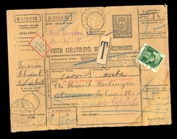 Hungary - Parcel Card Sent To Ofutak 1944. / 2 Scans - Sonstige & Ohne Zuordnung