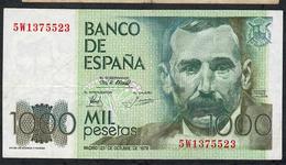 SPAIN P158a  1000  PESETAS 1979 #5W1375523     VF NO P.h. ! - [ 4] 1975-… : Juan Carlos I