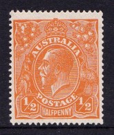 Australia 1923 King George V 1/2d Orange Single Crown Variety 66(8)e MNH - Ongebruikt