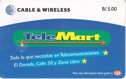 TARJETA DE PANAMA DE TELEMART DE CABLE & WIRELESS - Panamá